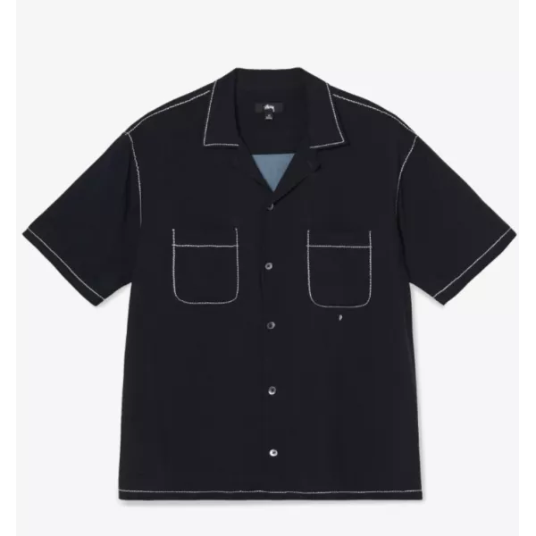 Stussy Contrast Pick Stiched Shirt Black