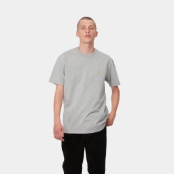 Carhartt Wip S/S Chase T-Shirt (Grey Heather/Gold)